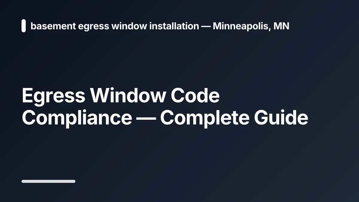 egress window requirements