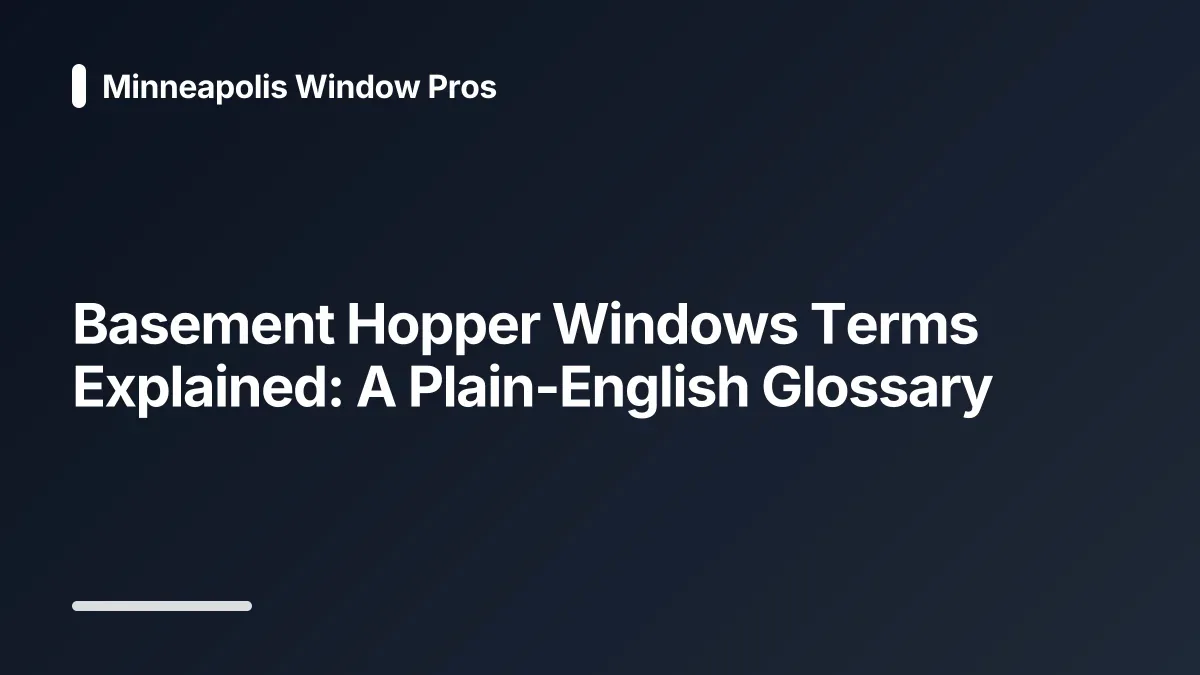 basement hopper windows glossary