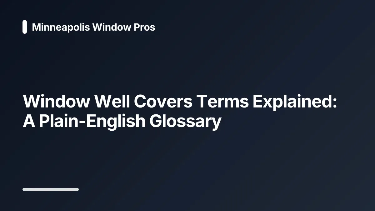 window well covers glossary