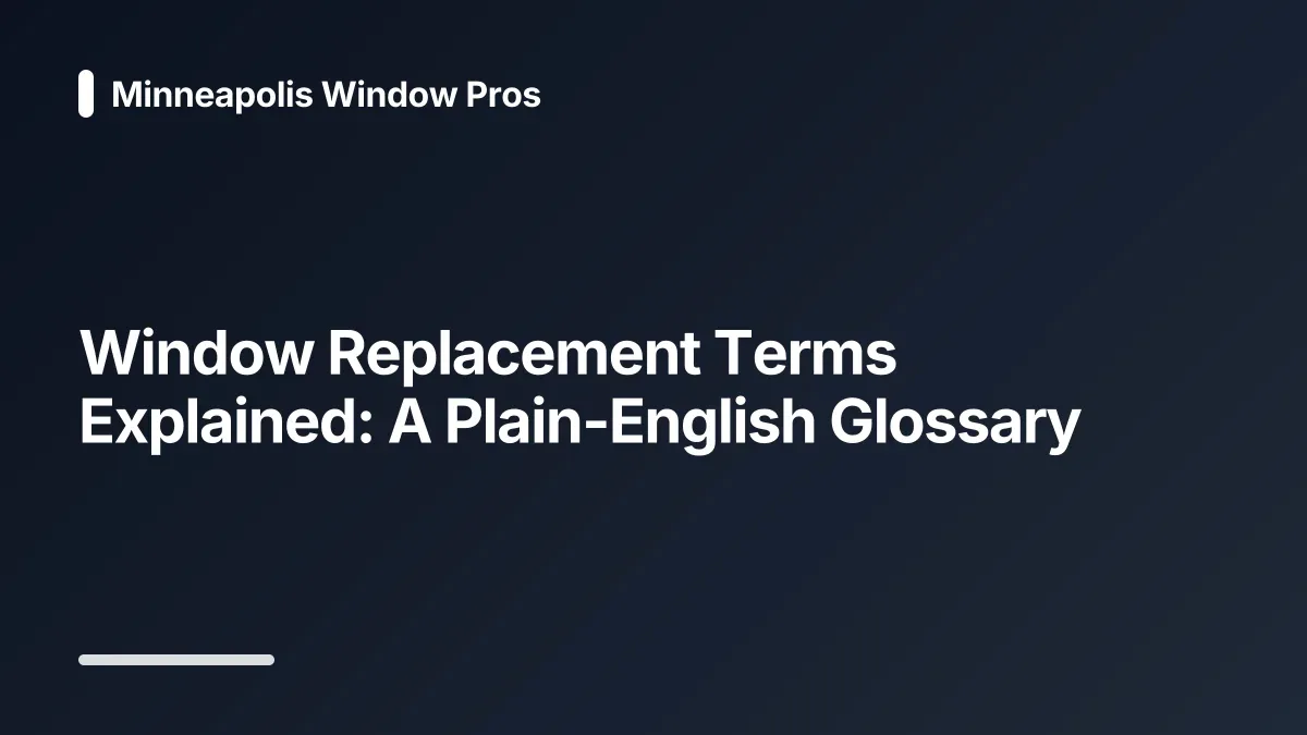 window replacement glossary
