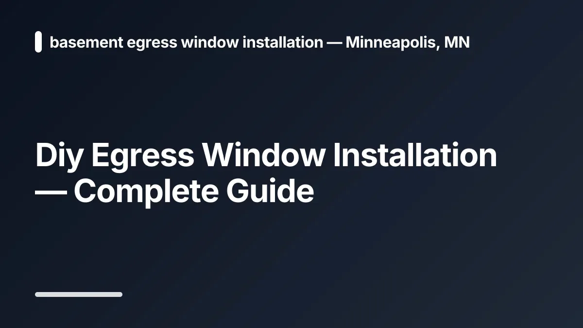 diy egress window installation